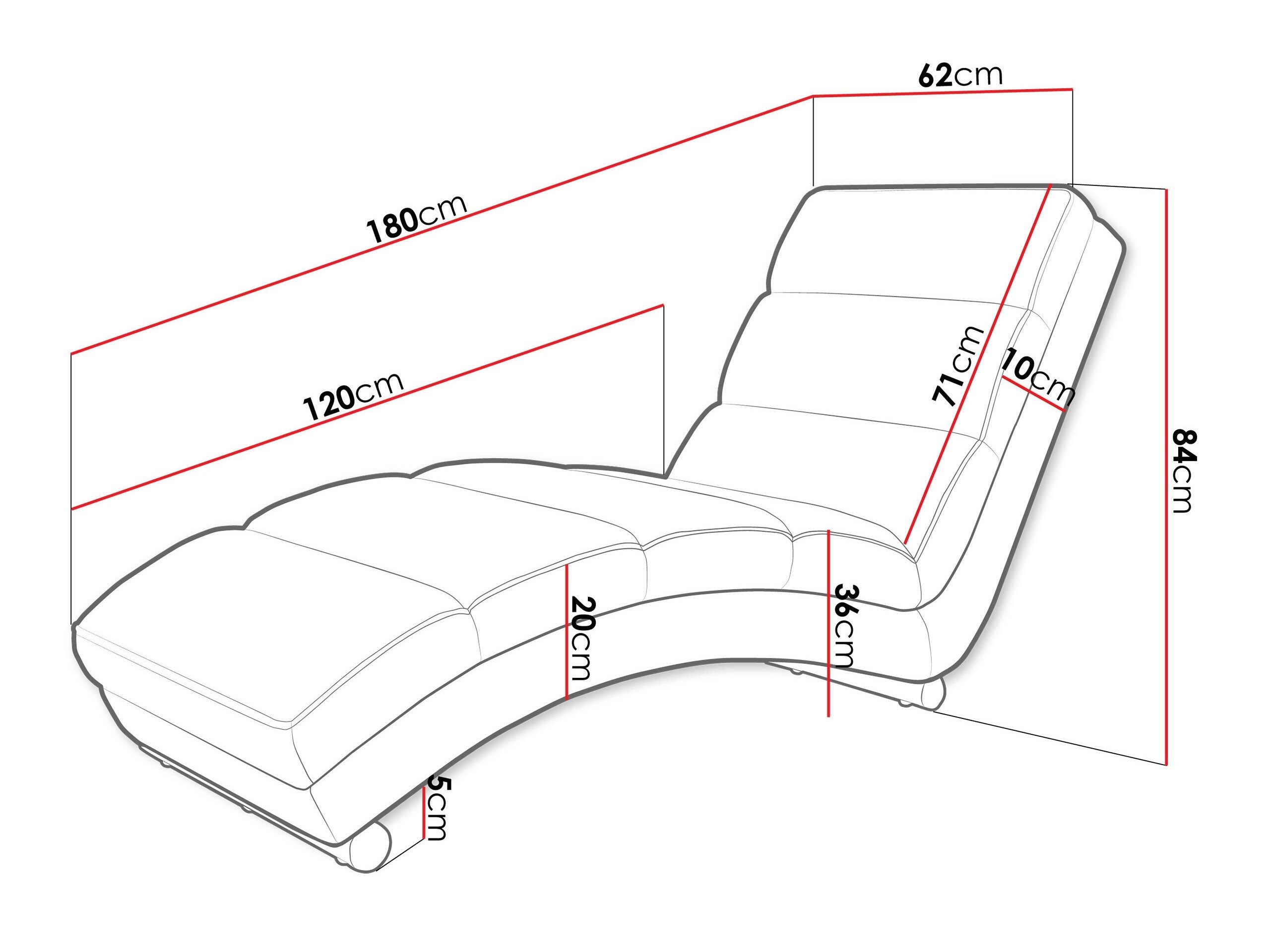 Chaise longue Comfivo Pirum (Soft 017 + Lawa 05)