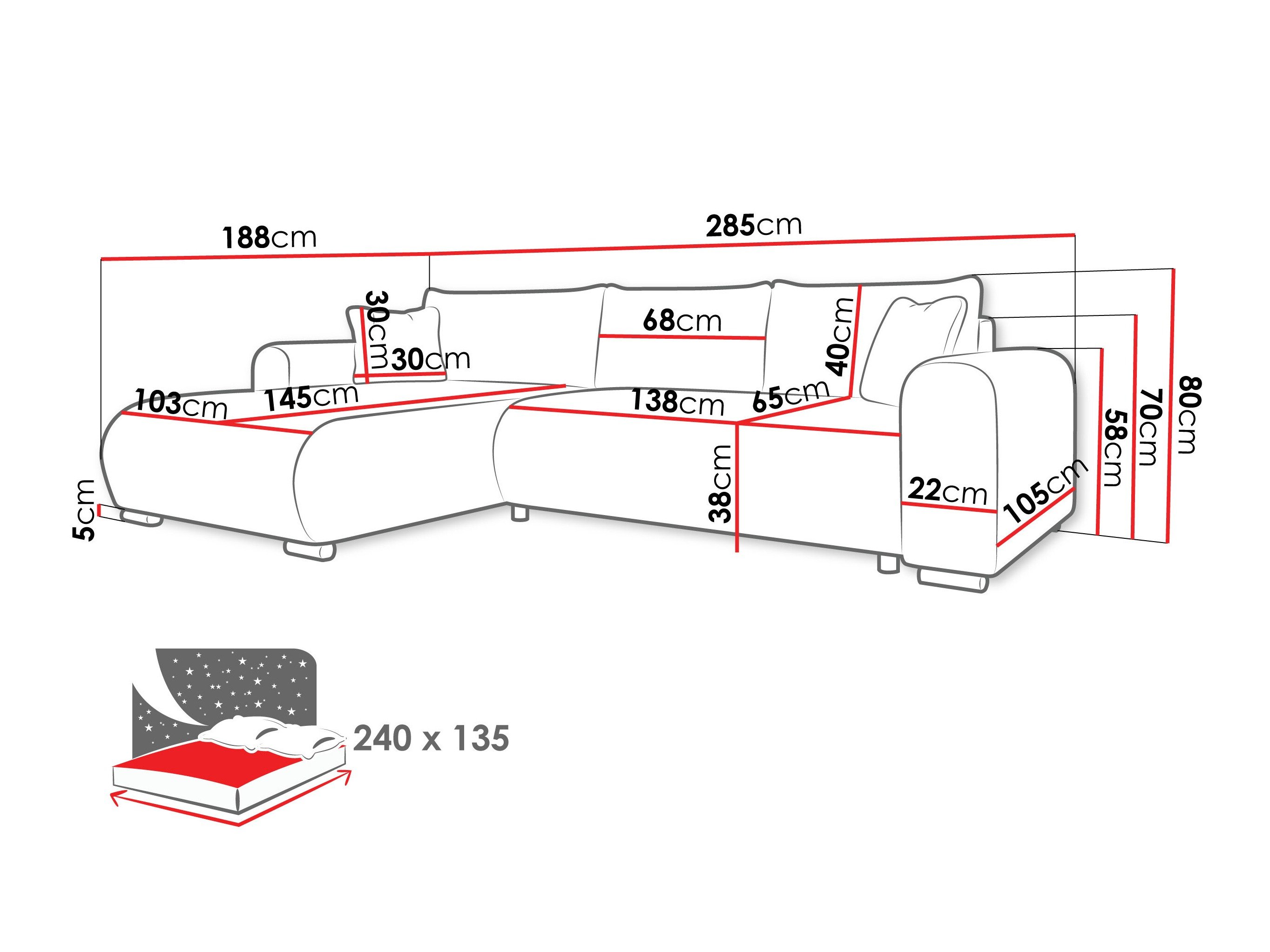 Canapé d'angle Comfivo Consors (Wave 15)