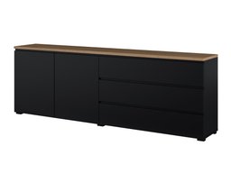 Commode Baletu 107 (Noir + Chêne)