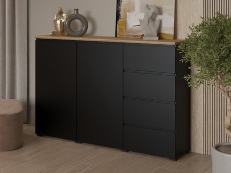 Commode Baletu 109 (Noir + Chêne)