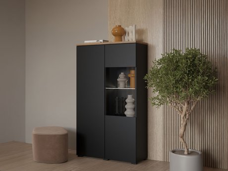 Étagère Baletu 108 (Noir + Chêne)