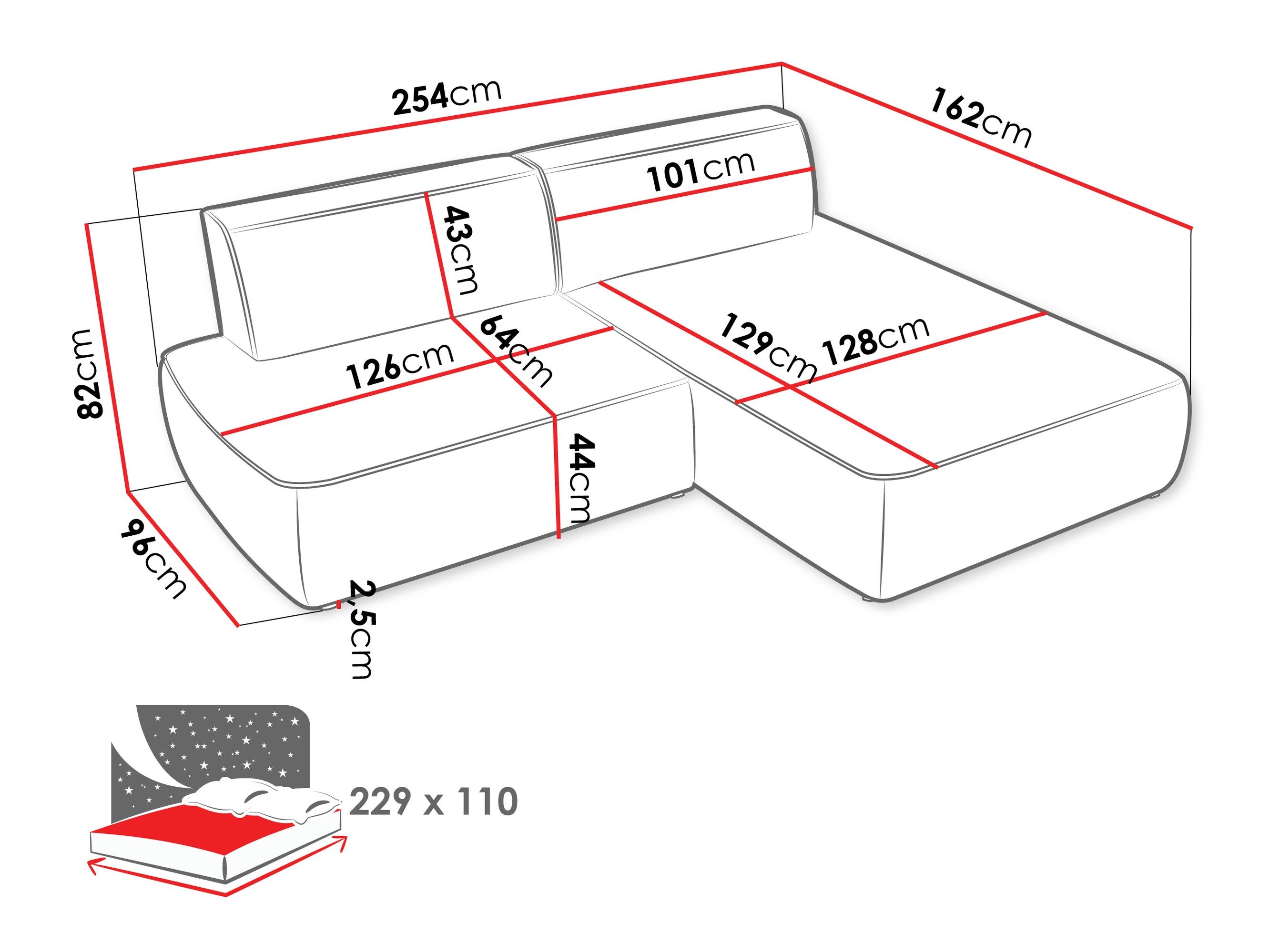 Canapé d'angle Comfivo Soror (Velo 621)