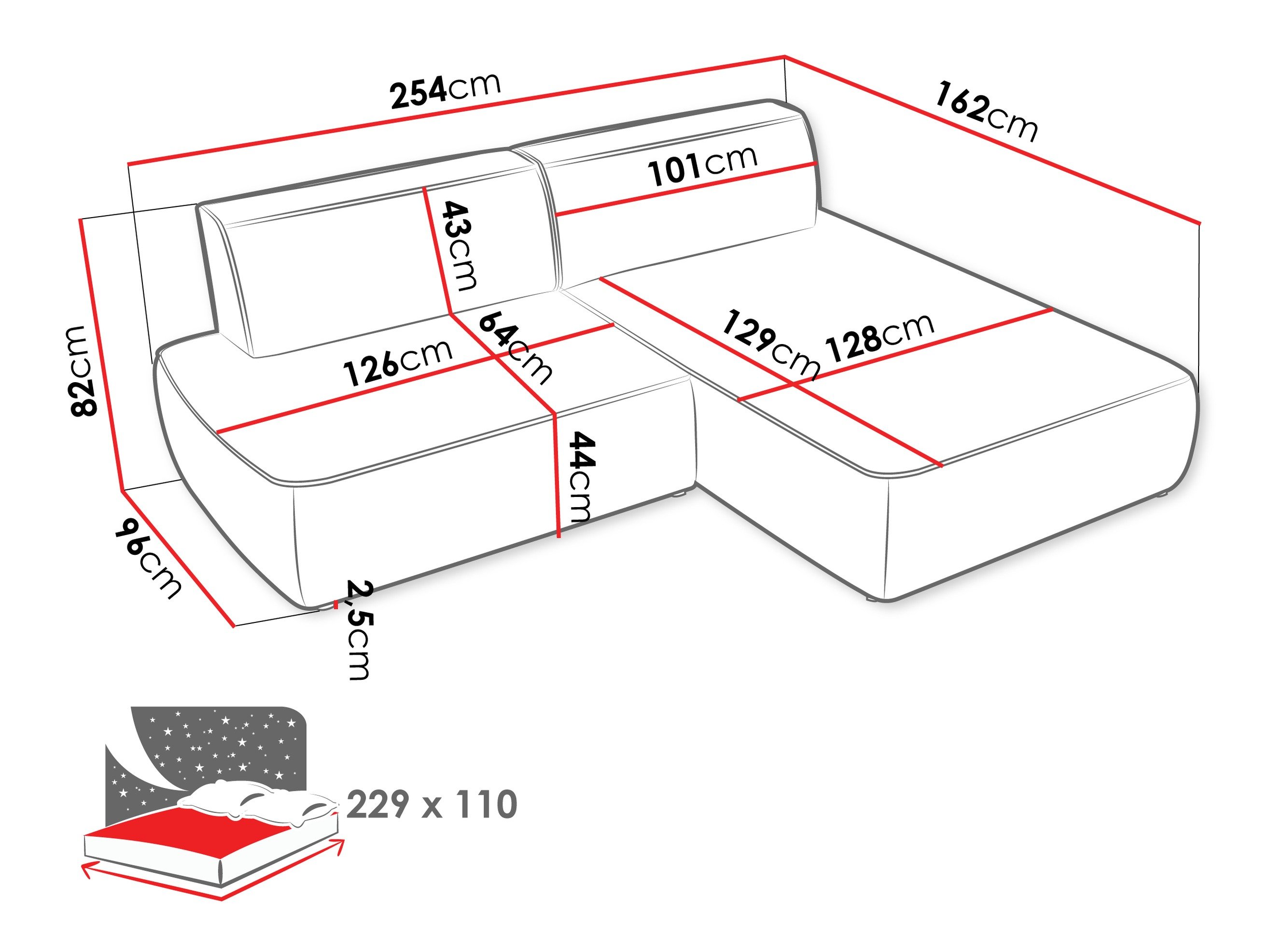 Canapé d'angle Comfivo Soror (Velo 621)