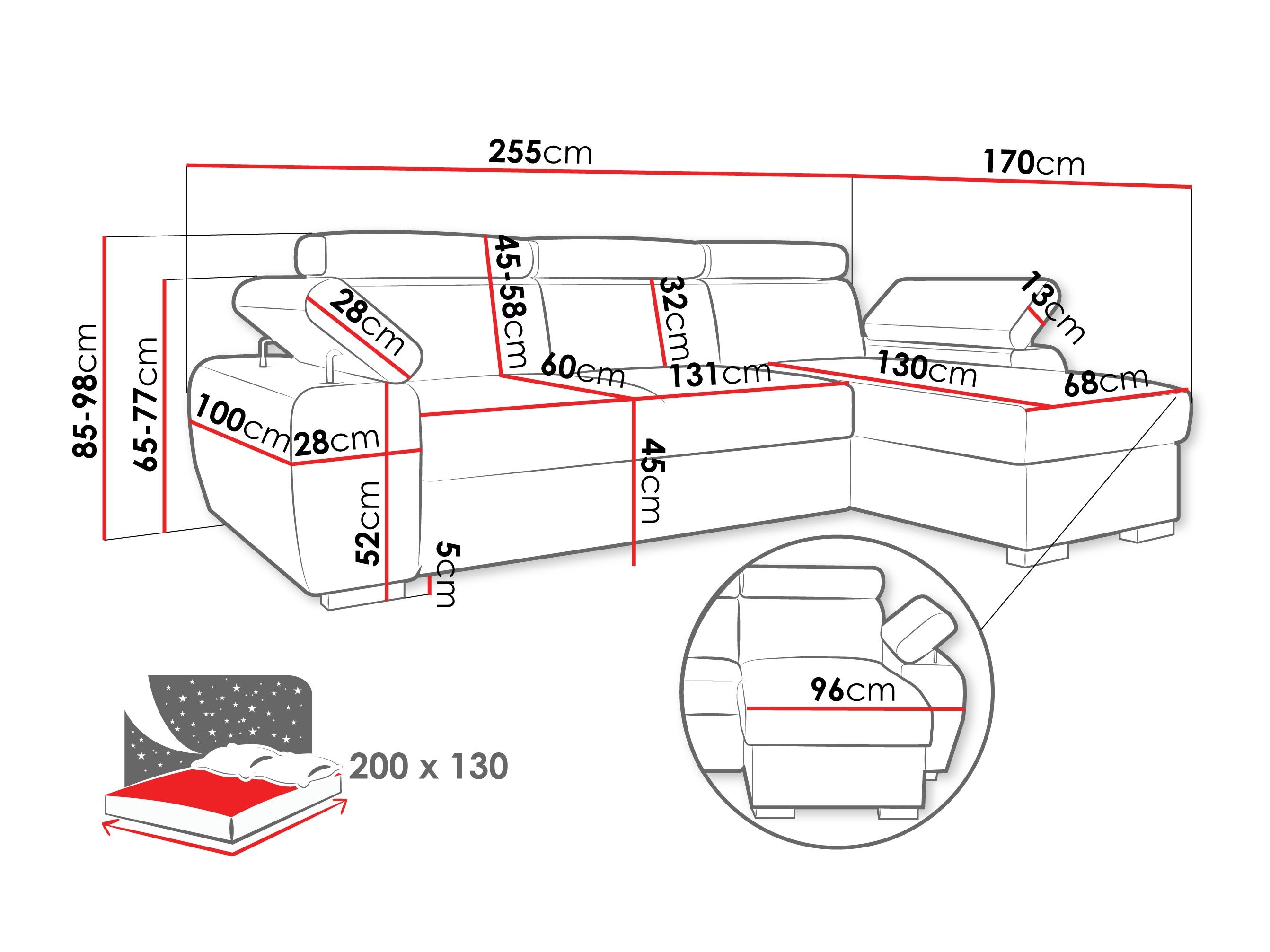 Canapé d'angle Columbus 252 (Lumo 30)