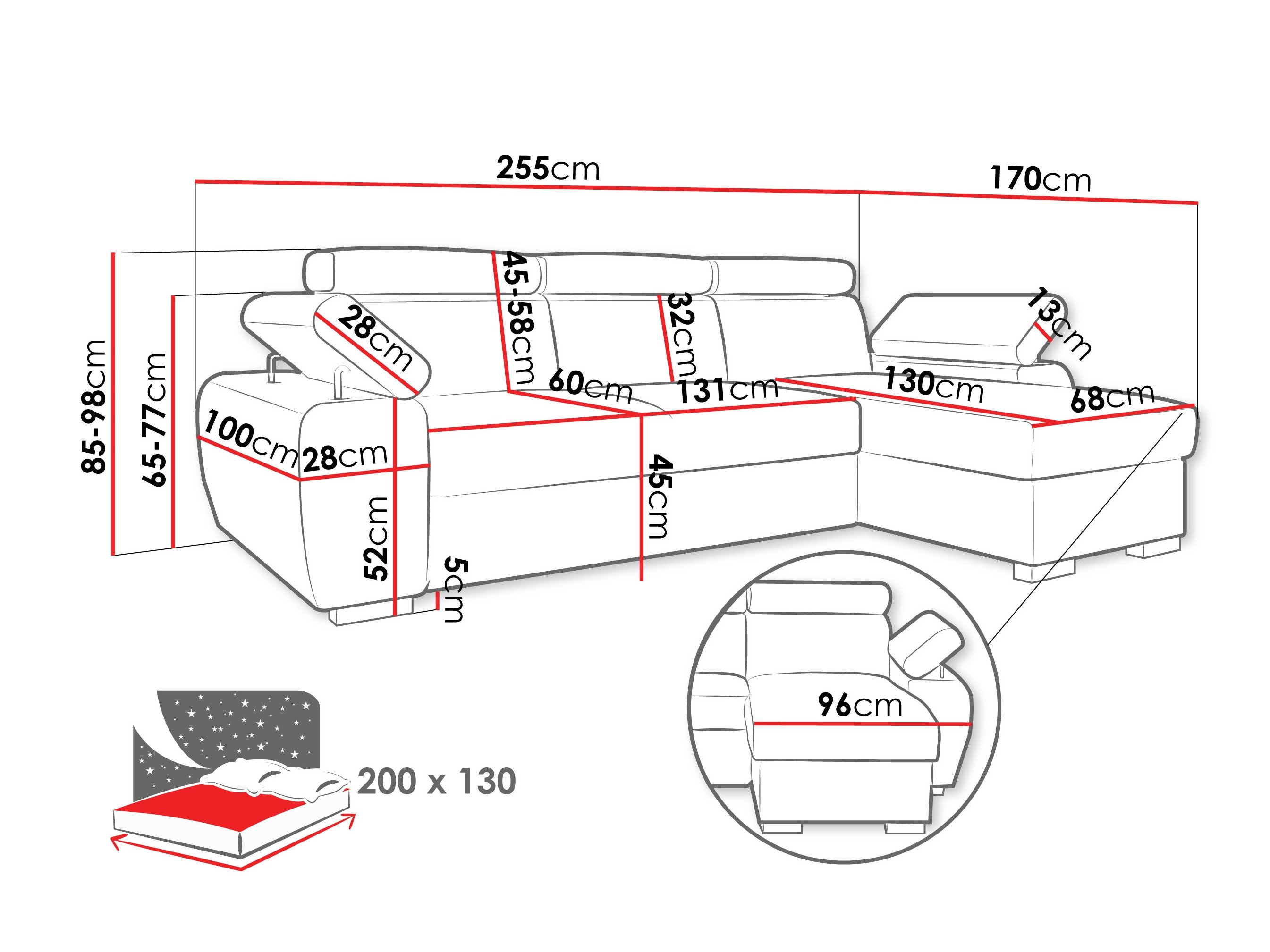 Canapé d'angle Columbus 252 (Margo 227.09)