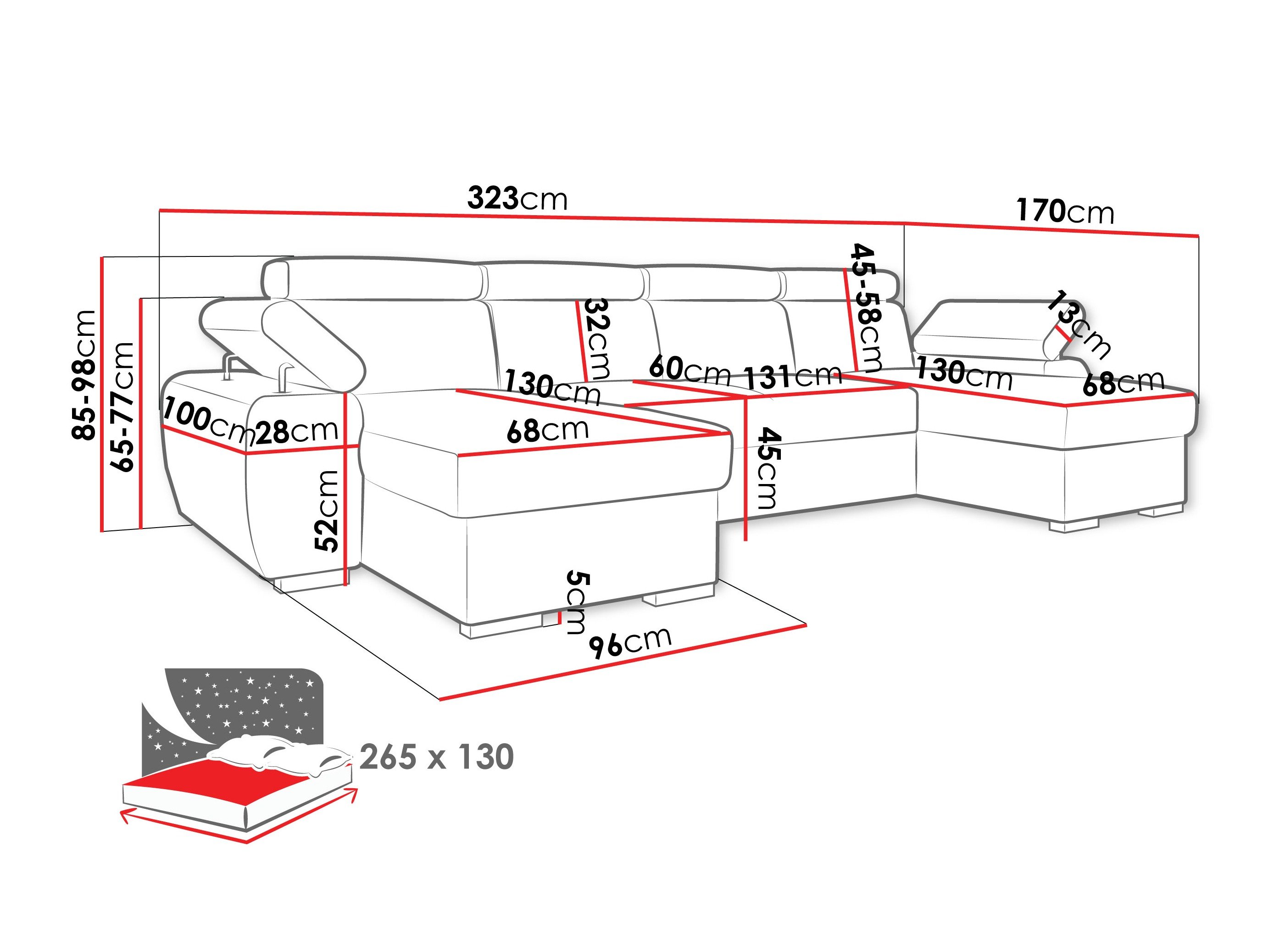 Canapé d'angle Columbus 253 (Lumo 30)