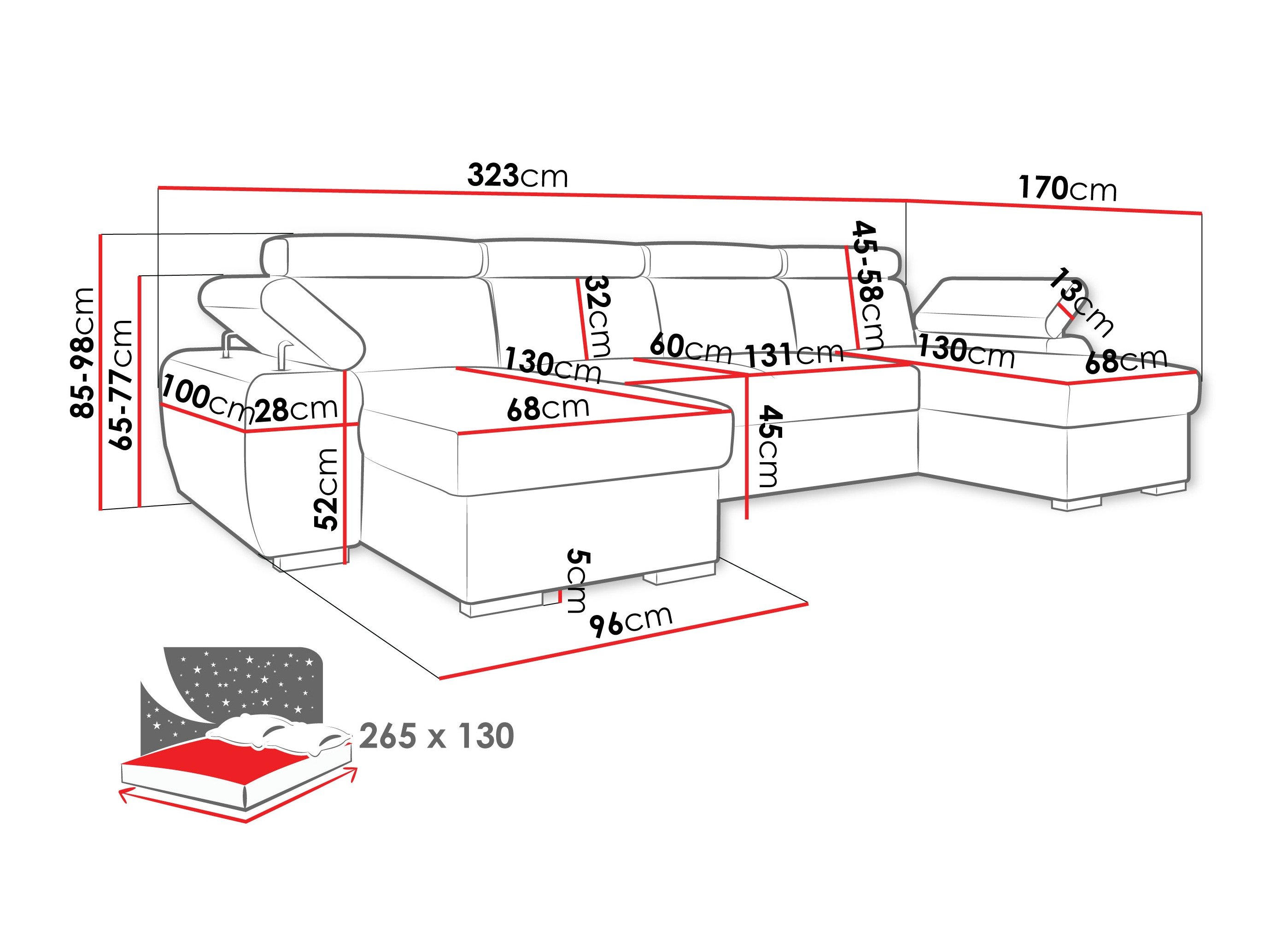 Canapé d'angle Columbus 253 (Lumo 65)