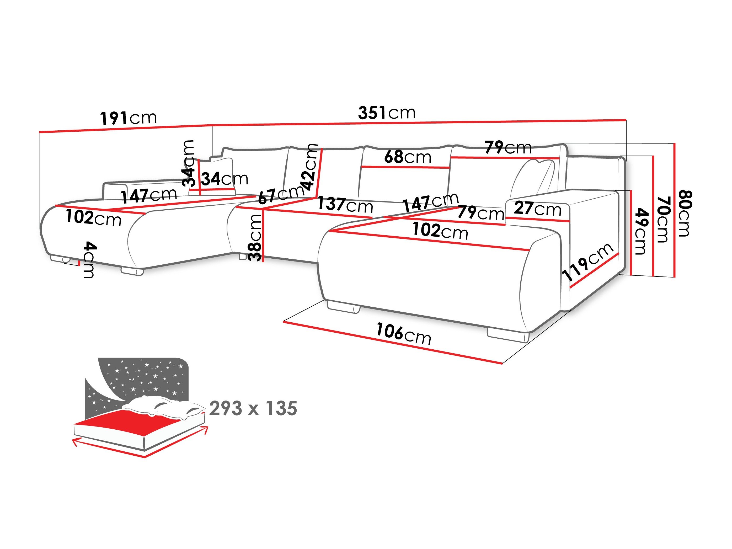 Canapé d'angle Comfivo Equus (Bella 05)