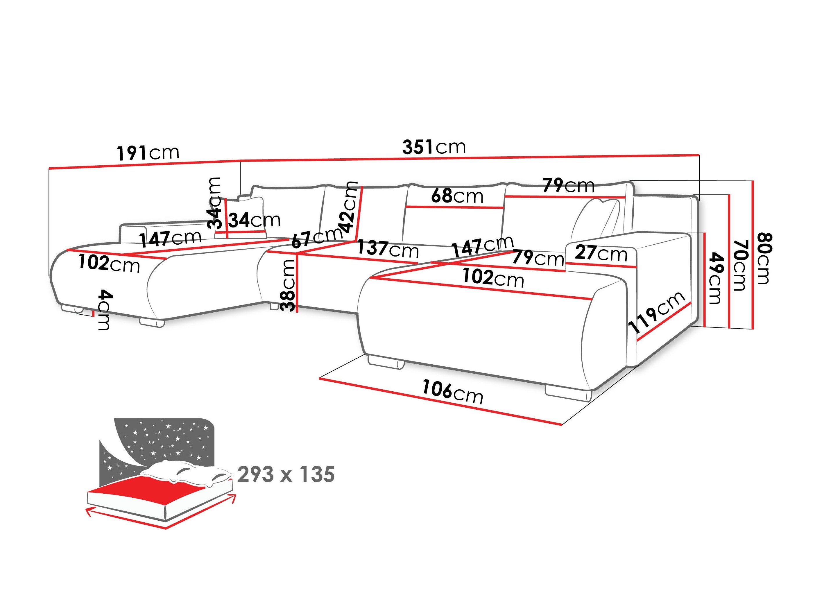 Canapé d'angle Comfivo Equus (Lumo 65)