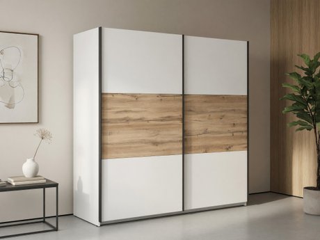 Armoire Livevaro 109 (Blanc + Chêne wotan)