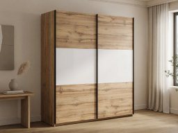 Armoire Livevaro 109 (Chêne wotan + Blanc)