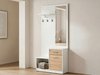 Meuble d'entrée Novsore 121 (Blanc + Sonoma chêne)