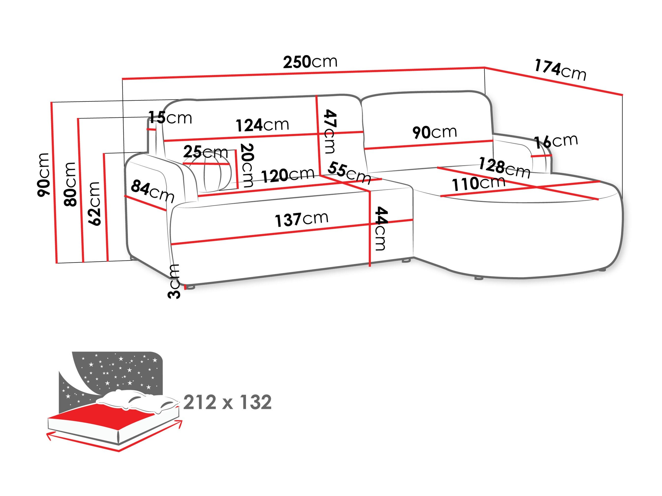 Canapé d'angle Comfivo Popis (Clara 215.10)