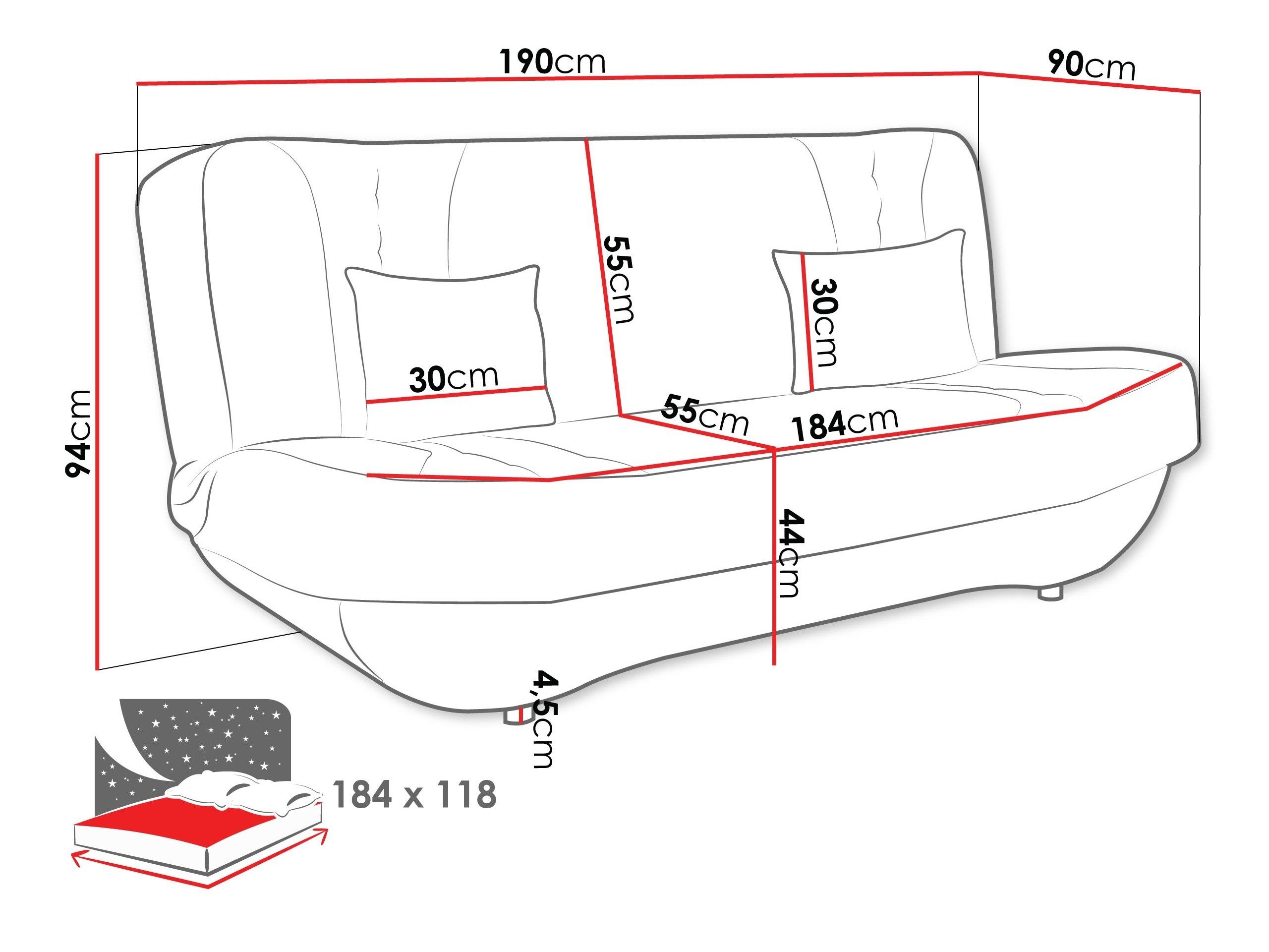 Canapé convertible Comfivo Cervus (Magic Velvet 2217 + Magic Velvet 2219)
