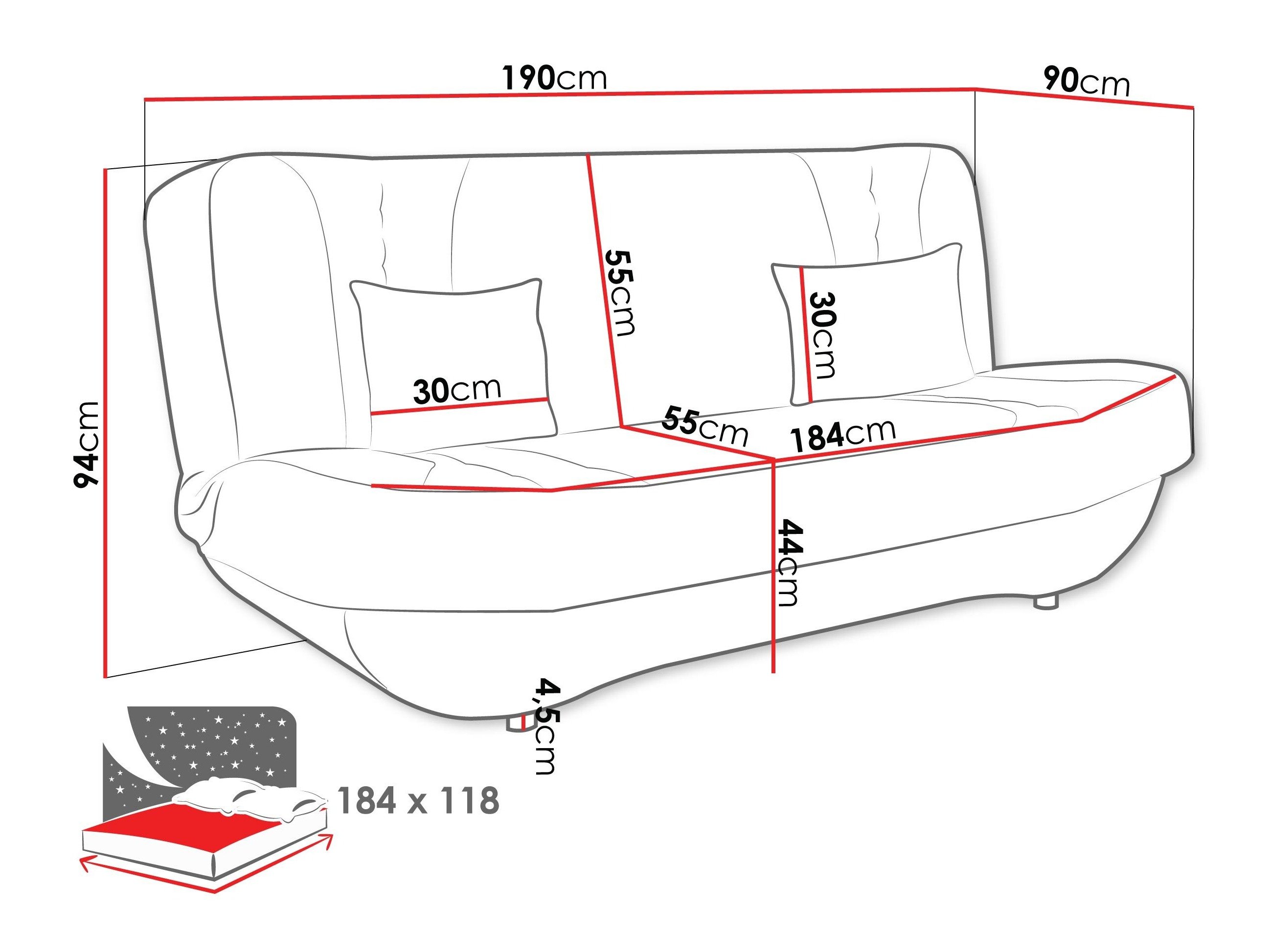 Canapé convertible Comfivo Cervus (Magic Velvet 2225 + Magic Velvet 2227)