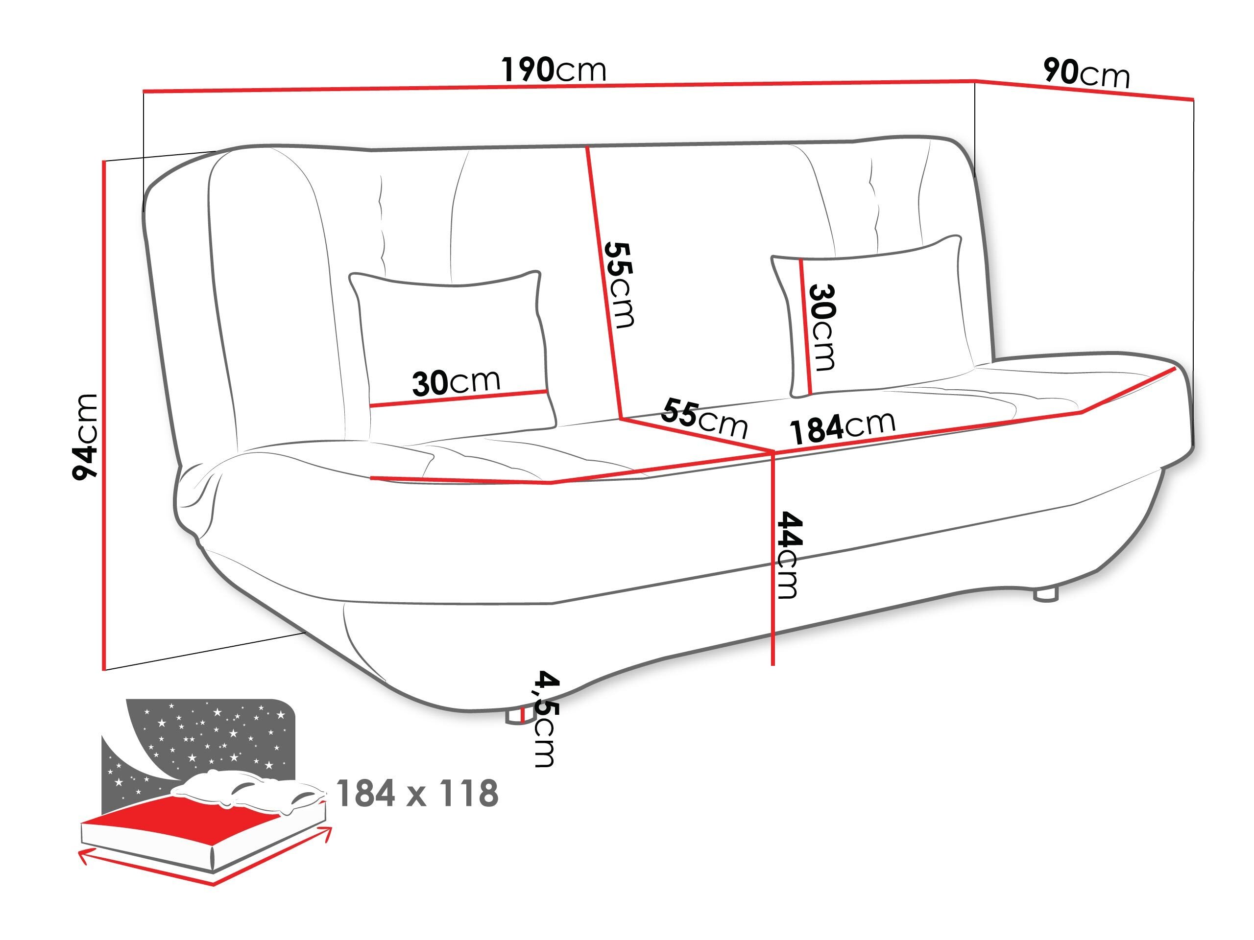 Canapé convertible Comfivo Cervus (Margo 227.09)