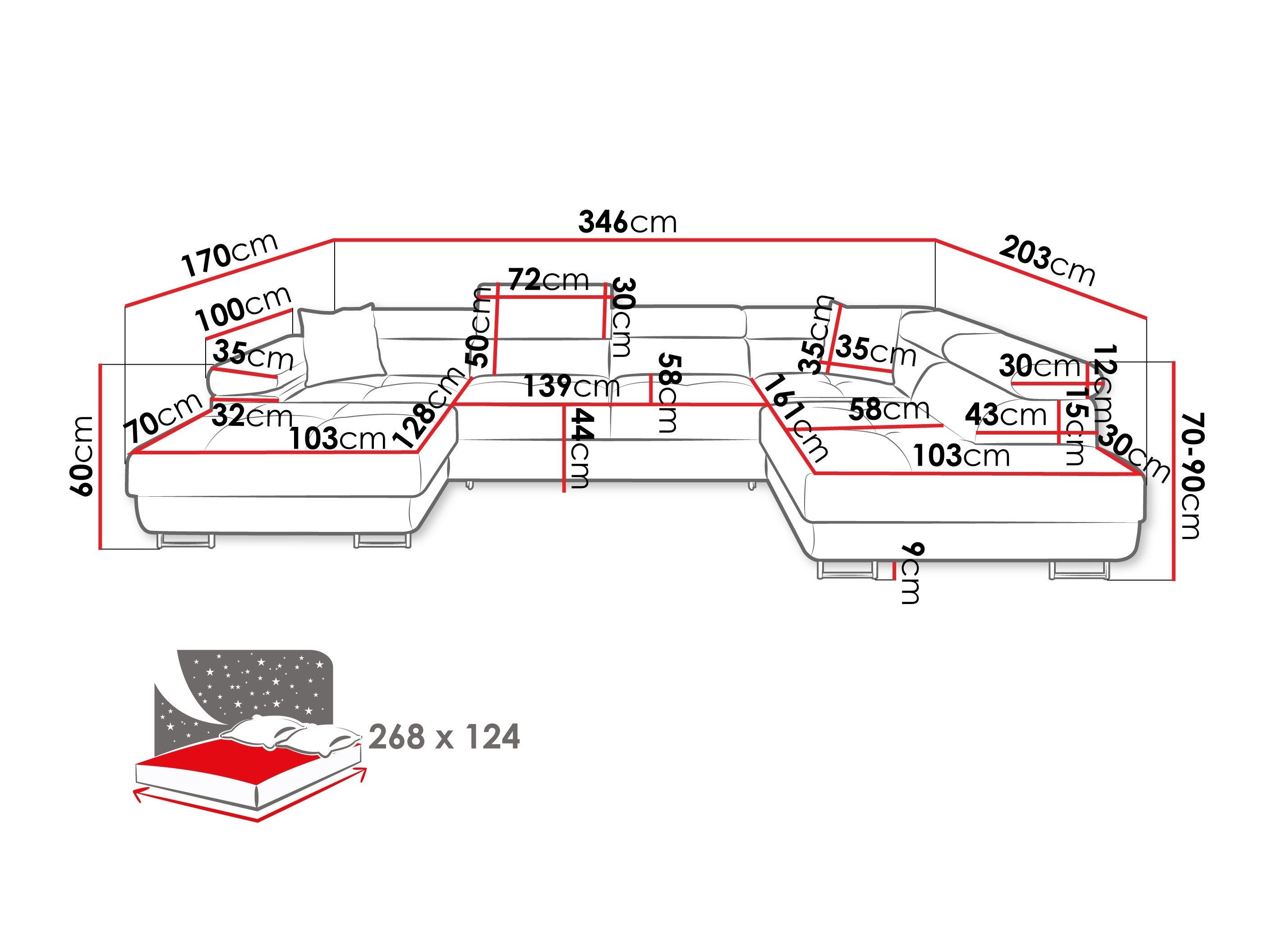 Canapé d'angle Comfivo Vinetum III (Soft 029 + Lux 05)