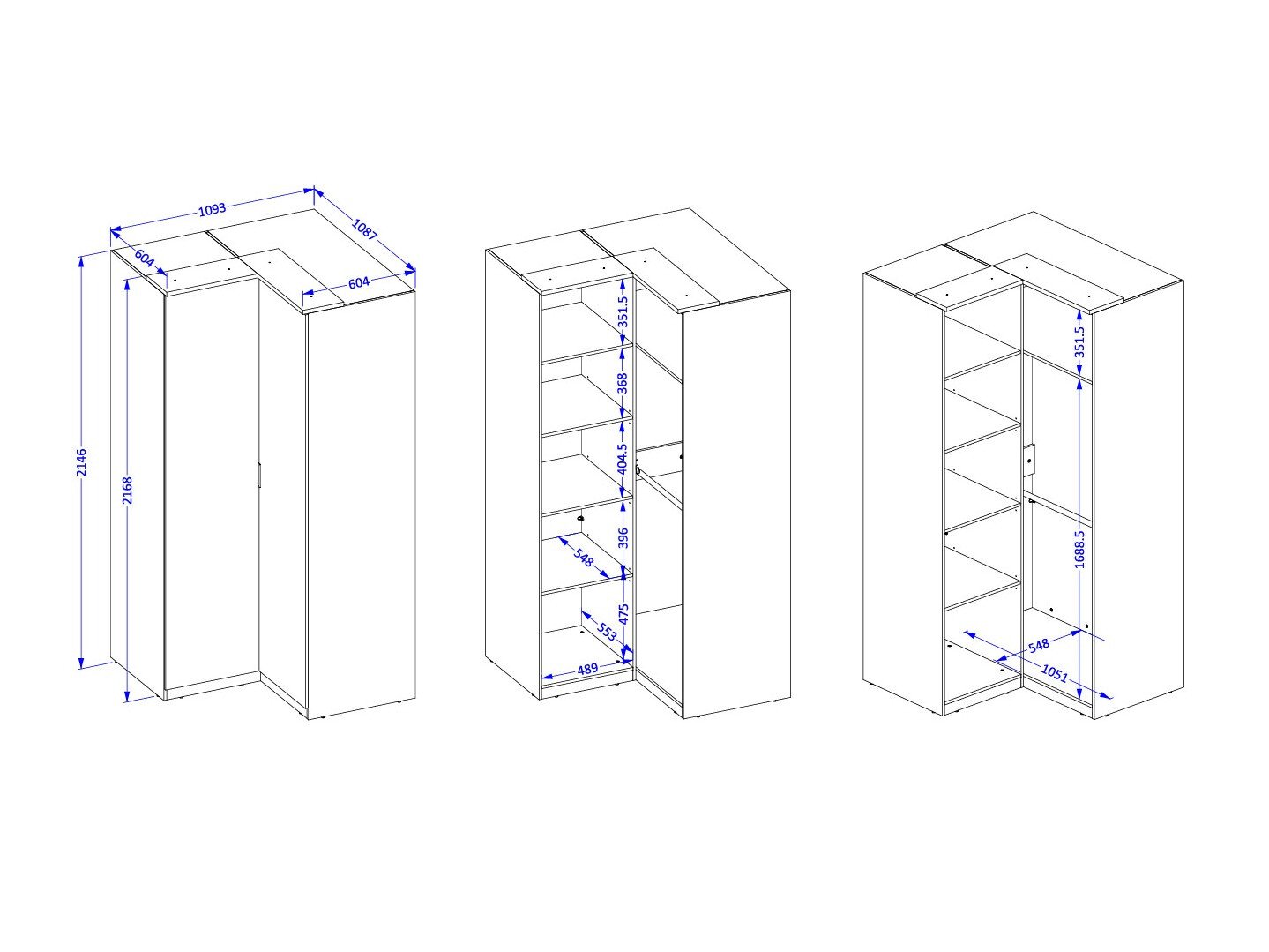 Armoire d'angle Nolcala 107 (Chêne + Beige)