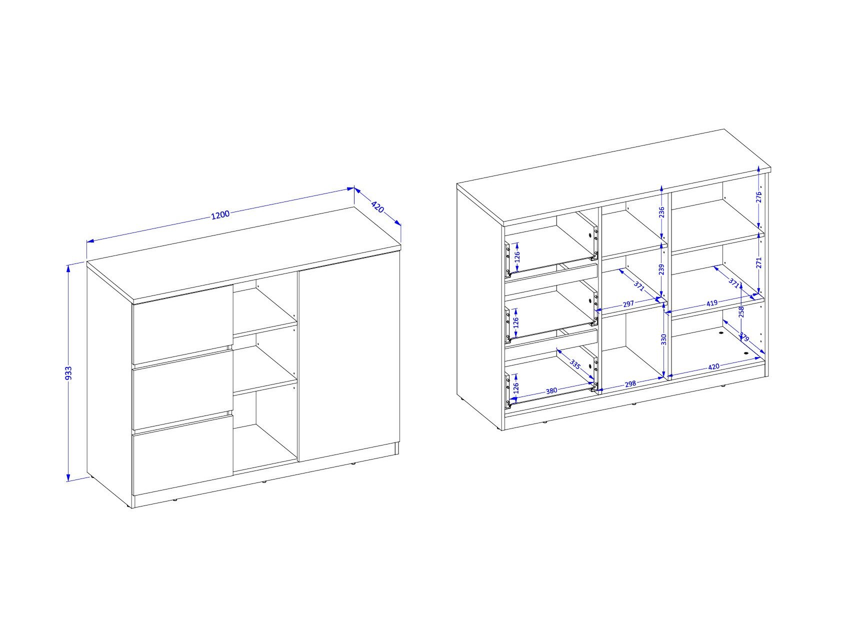 Commode Nolcala 109 (Chêne + Beige)