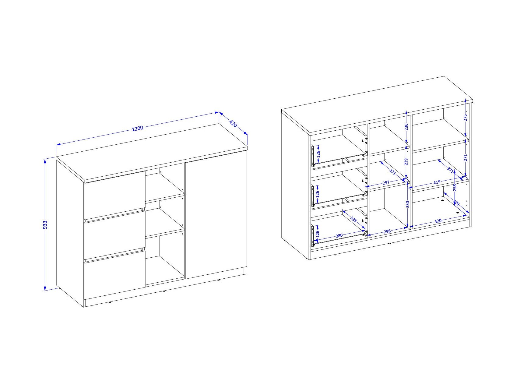 Commode Nolcala 109 (Chêne + Eucalyptus)