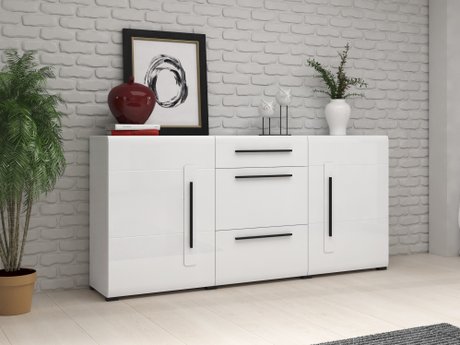 Commode Ophsalu 108 (Blanc + Blanc brillant)