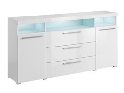 Commode Torvire 109 (Blanc + Blanc brillant)