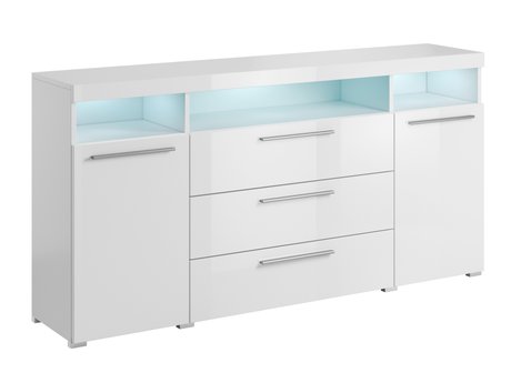 Commode Torvire 109 (Blanc + Blanc brillant)