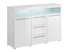 Commode Torvire 110 (Blanc + Blanc brillant)