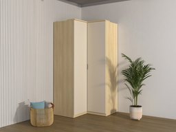 Armoire d'angle Nolcala 107 (Chêne + Beige)