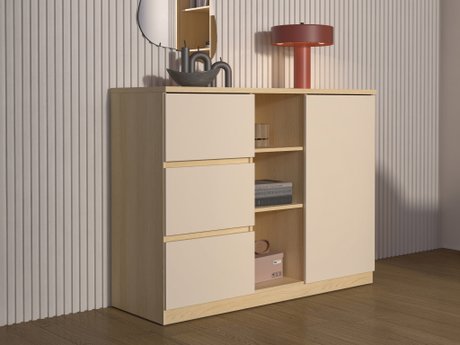 Commode Nolcala 109 (Chêne + Beige)