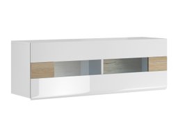 Armoire murale Torsone 116 (Blanc + Blanc brillant + Chêne de san remo)