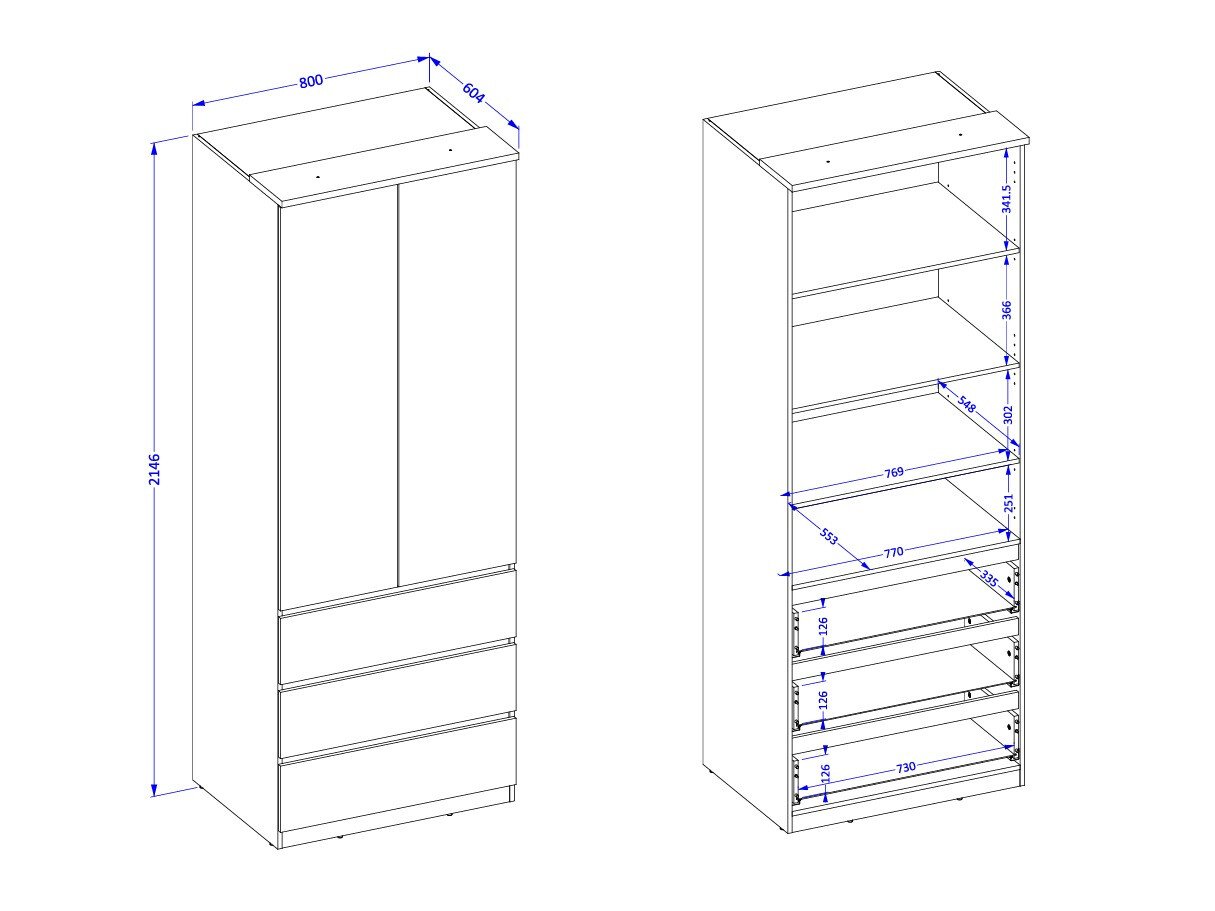 Armoire Nolcala 110 (Chêne + Beige)