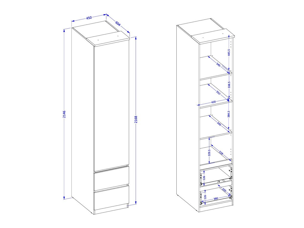 Armoire Nolcala 119 (Chêne + Eucalyptus)