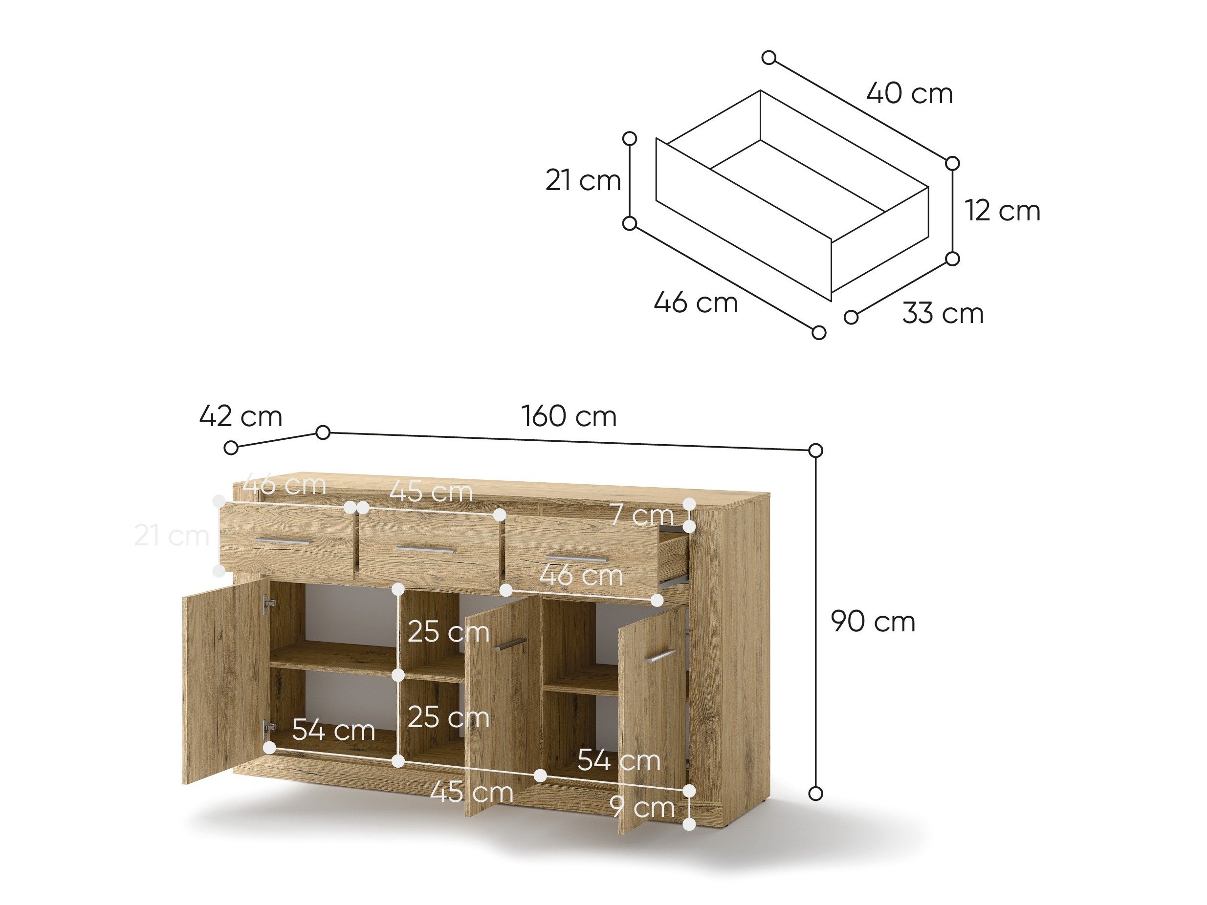 Commode Cirdelu 109 (Chêne de san remo)