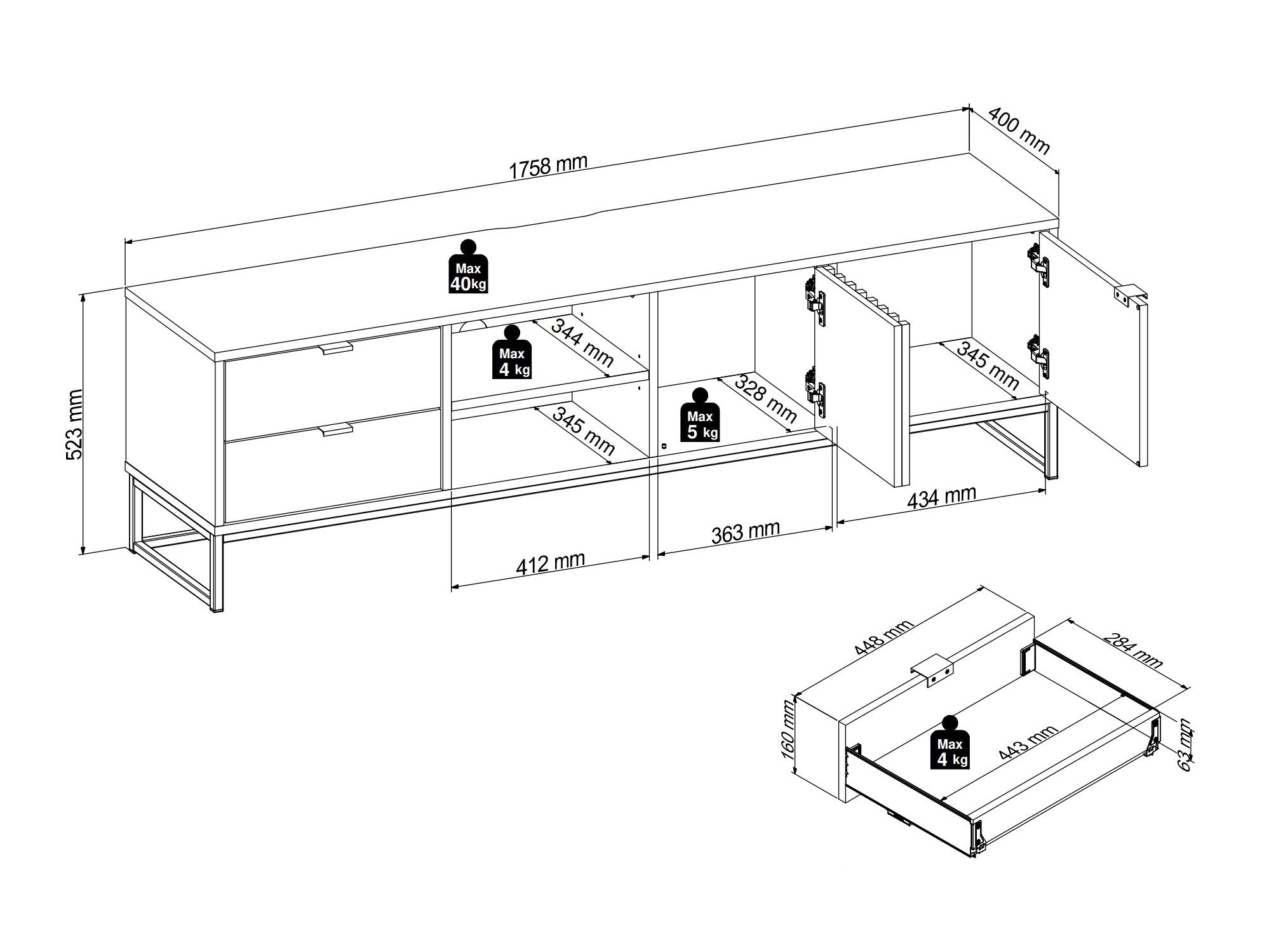 Meuble TV Sondelu 101