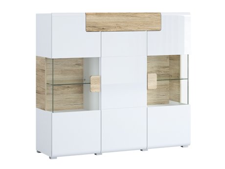 Buffet Torsone 100 (Blanc + Blanc brillant + Chêne de san remo)