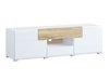 Meuble TV Torsone 101 (Blanc + Blanc brillant + Chêne de san remo)