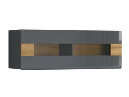 Armoire murale Torsone 116 (Anthracite + Gloss anthracite + Grandson chêne)