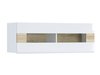 Armoire murale Torsone 116 (Blanc + Blanc brillant + Chêne de san remo)