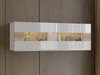 Armoire murale Torsone 116 (Blanc + Blanc brillant + Chêne de san remo)