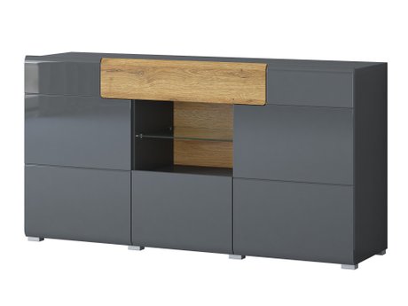 Commode Torsone 108 (Anthracite + Gloss anthracite + Grandson chêne)