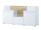 Commode Torsone 108 (Blanc + Blanc brillant + Chêne de san remo)