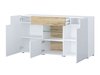 Commode Torsone 108 (Blanc + Blanc brillant + Chêne de san remo)