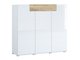 Commode Torsone 112 (Blanc + Blanc brillant + Chêne de san remo)