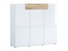 Commode Torsone 112 (Blanc + Blanc brillant + Chêne de san remo)