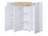 Commode Torsone 112 (Blanc + Blanc brillant + Chêne de san remo)