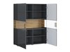 Ensemble de salon Torsone 104 (Anthracite + Gloss anthracite + Grandson chêne)