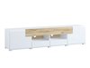 Meuble TV Torsone 113 (Blanc + Blanc brillant + Chêne de san remo)
