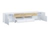 Meuble TV Torsone 113 (Blanc + Blanc brillant + Chêne de san remo)