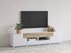 Meuble TV Torsone 113 (Blanc + Blanc brillant + Chêne de san remo)